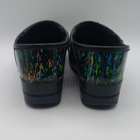 Dansko Women's 36 Neon Rainbow & Black Professional Clog - Picture 5 of 15